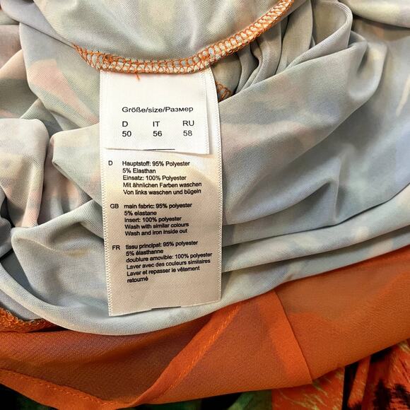 Alfredo Pauly Bright Slinky Floral Leopard Tunic Top Size 50 German Plus 2x 3x - Picture 8 of 9